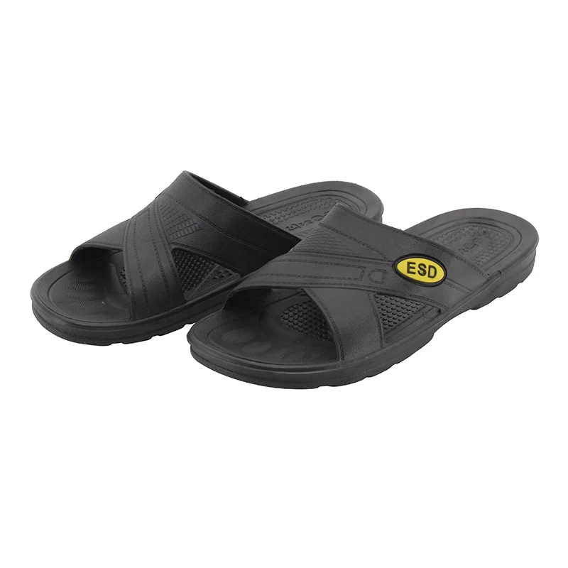 Antislip zwarte antistatische ESD-slipper